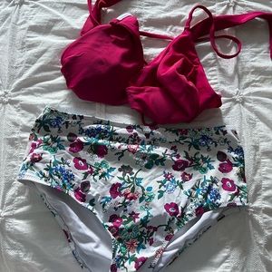 high waisted swim suit